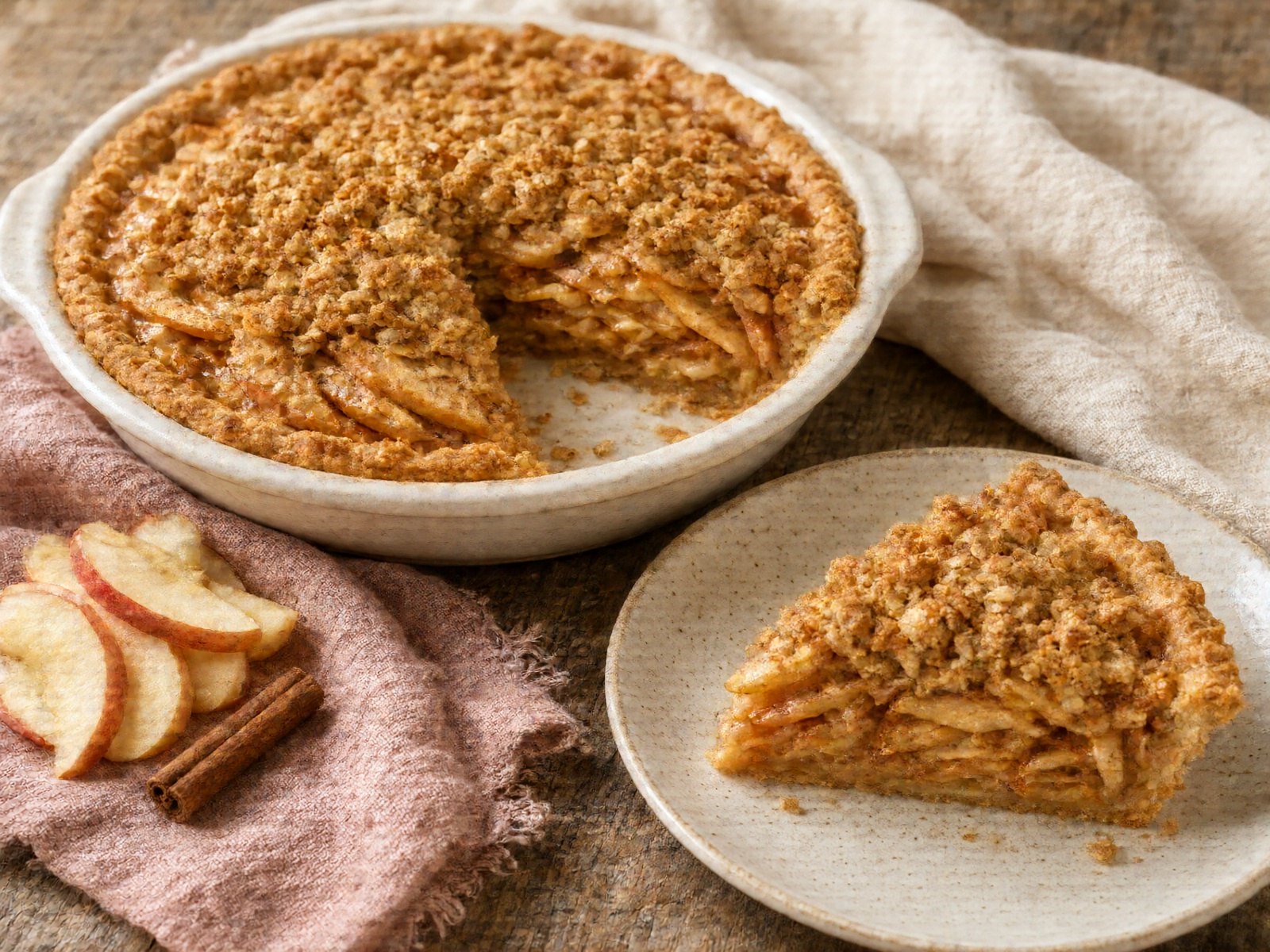 Maple Apple Crumble Pie
